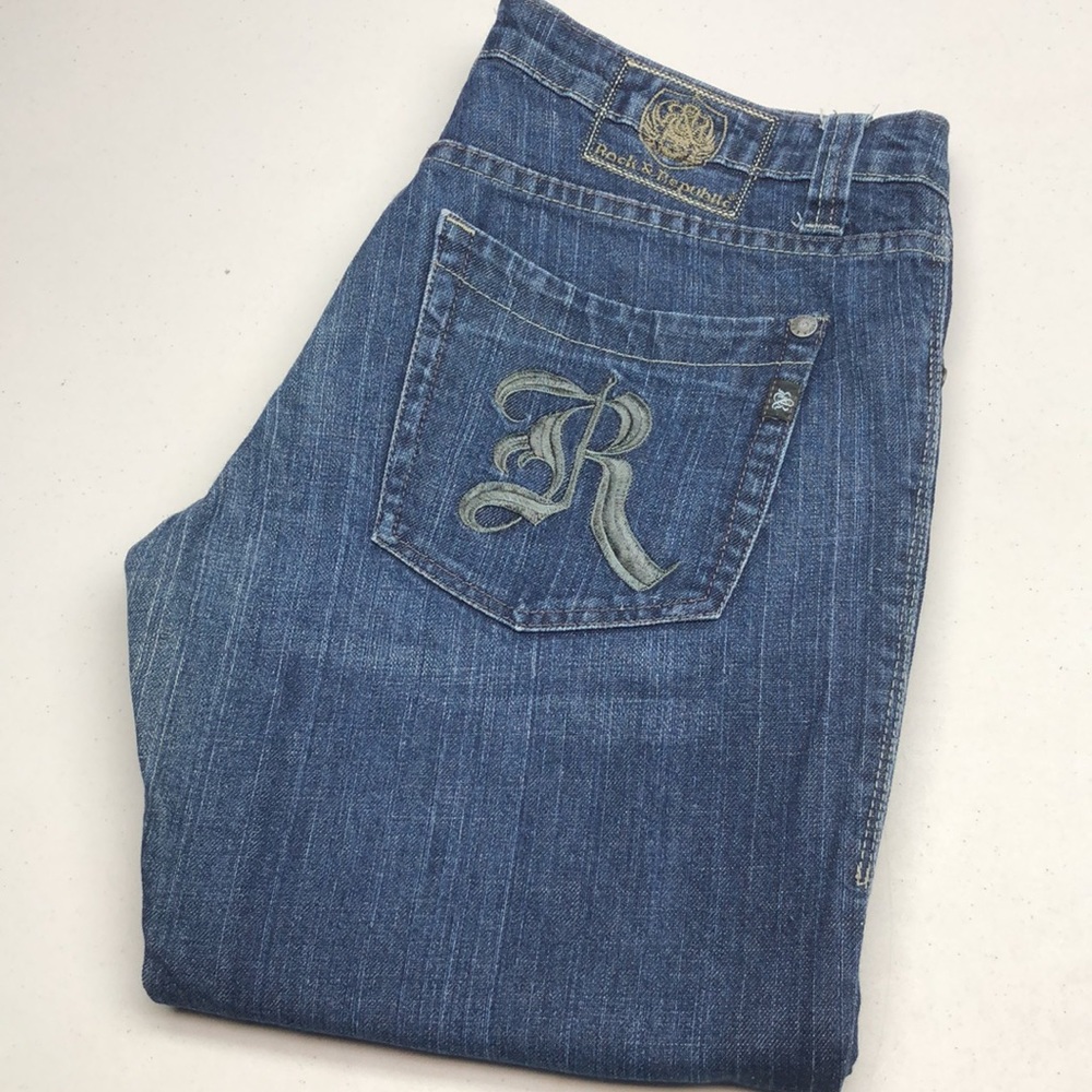 MADE IN USA 🇺🇸 MENS ROCK & REPUBLIC FLOYD BOOTCUT JEANS 32x34 🇺🇸